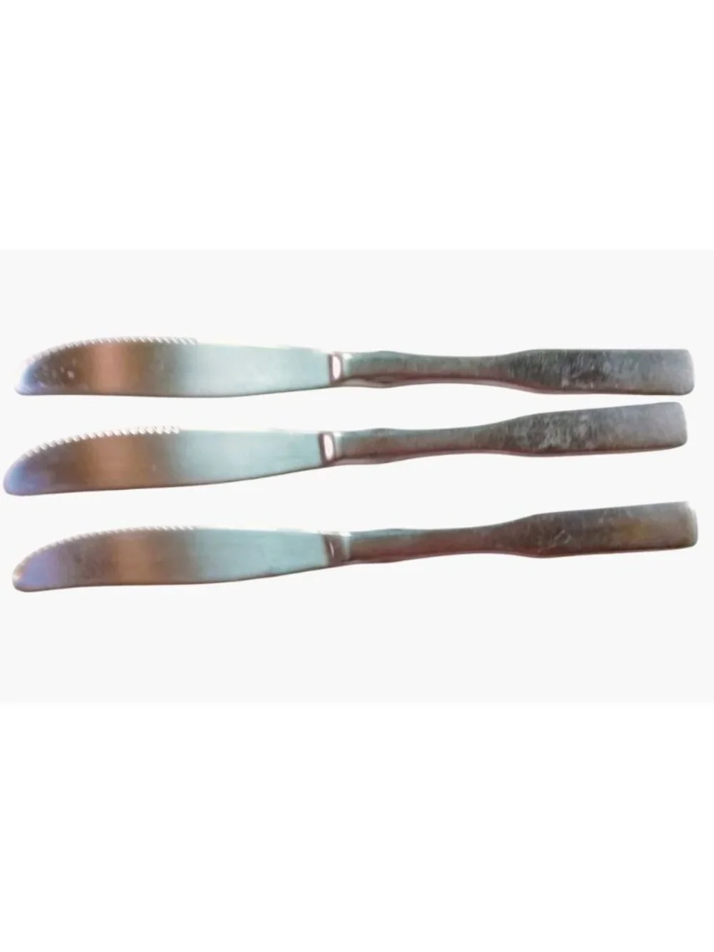Vintage Stainless Steel Dinner Knives Classic Solid Design  Replacement lot 3
